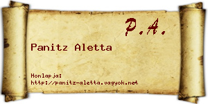 Panitz Aletta névjegykártya